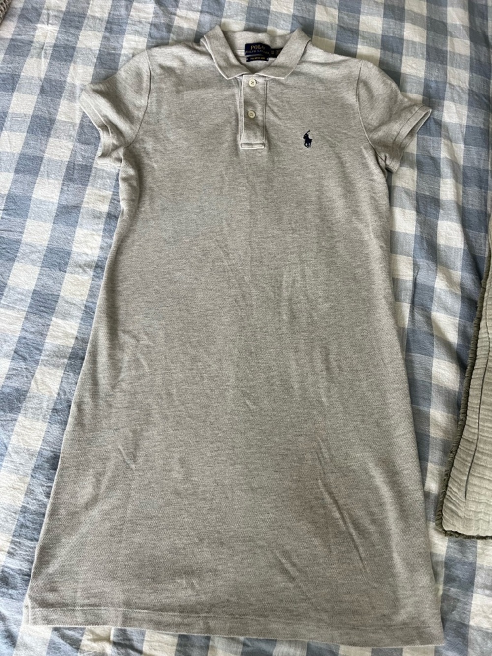 Polo by Ralph Lauren Light Heather Gray Polo Shirt Mini Dress